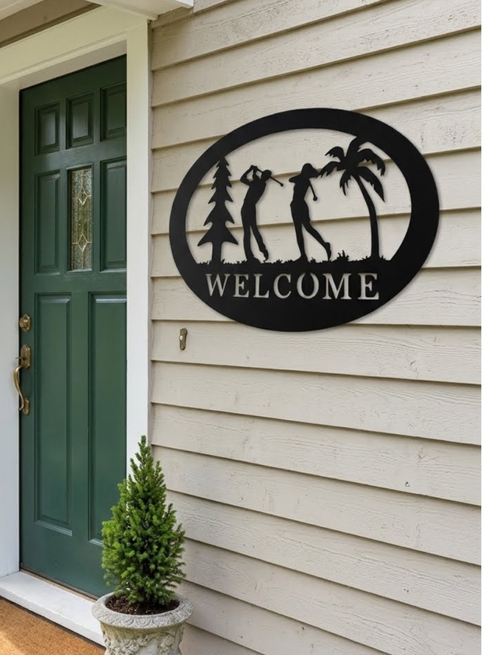 WELCOME Golfers Metal Wall Art - Black
24 x 17”